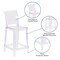 Emma and Oliver Ghost Counter Stool in Transparent Crystal with Square Back